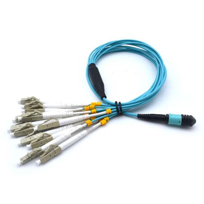 OM4 다중 섬유 100Gb 다중 모드 50/125 광섬유 케이블 MTP/MPO - LC 탈주 12 섬유