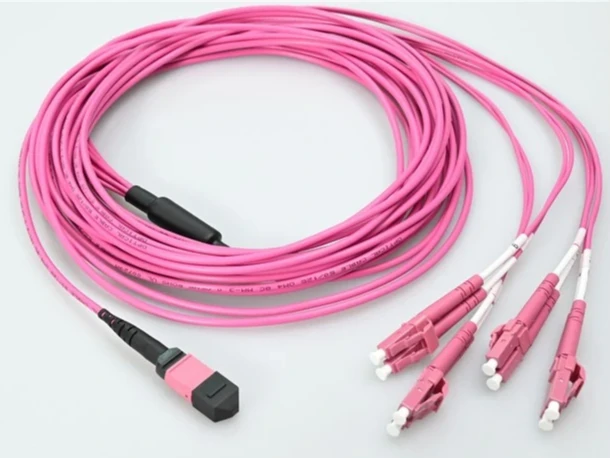 MTP Female To 4 × LC UPC Duplex, 8-Fiber OM4